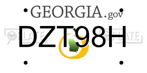 DZT98H Georgia License Plate