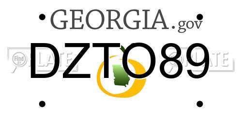 DZTO89 Georgia License Plate