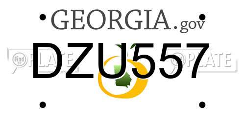 DZU557 Georgia License Plate