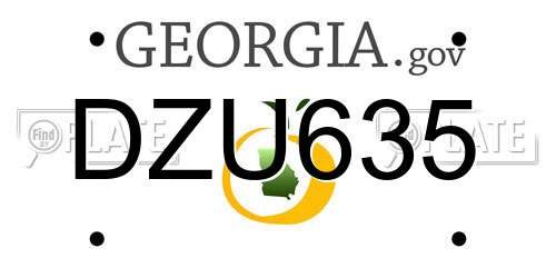 DZU635 Georgia License Plate