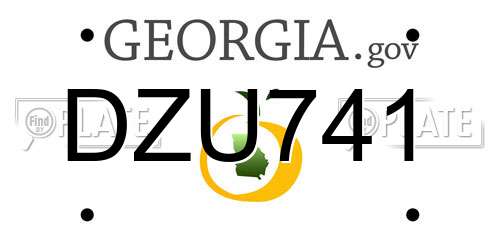 DZU741 Georgia License Plate
