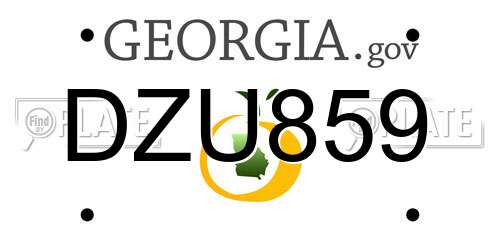DZU859 Georgia License Plate