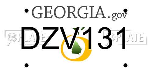 DZV131 Georgia License Plate