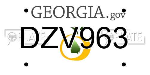 DZV963 Georgia License Plate