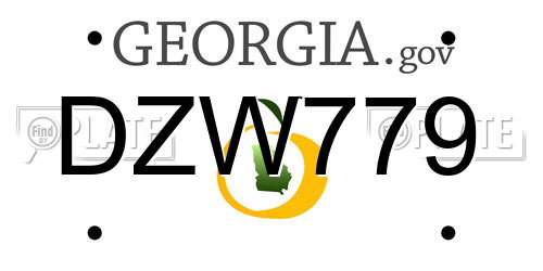 DZW779 Georgia License Plate
