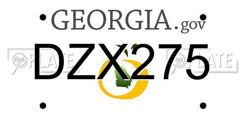 DZX275 Georgia License Plate