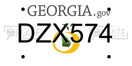 DZX574 Georgia License Plate