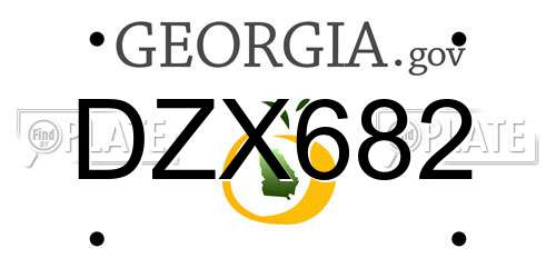 DZX682 Georgia License Plate