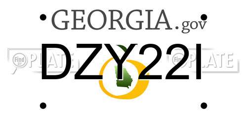 DZY22I Georgia License Plate