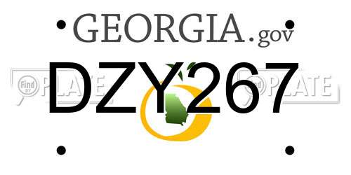 DZY267 Georgia License Plate