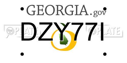 DZY77I Georgia License Plate