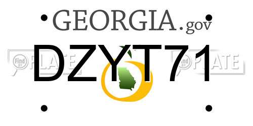 DZYT71 Georgia License Plate