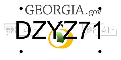 DZYZ71 Georgia License Plate