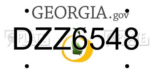 DZZ6548 Georgia License Plate