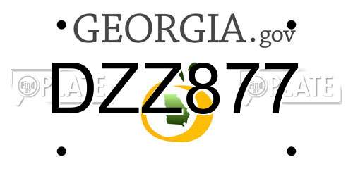 DZZ877 Georgia License Plate