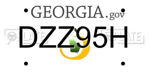 DZZ95H Georgia License Plate