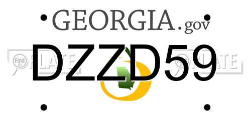 DZZD59 Georgia License Plate