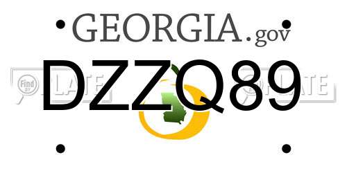 DZZQ89 Georgia License Plate
