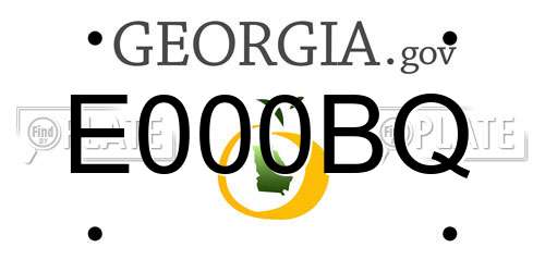 E000BQ Georgia License Plate