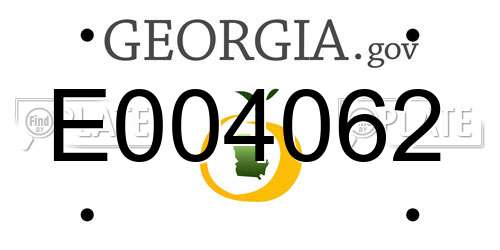 E004062 Georgia License Plate