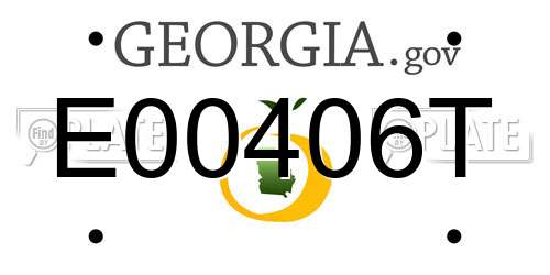 E00406T Georgia License Plate
