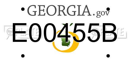 E00455B Georgia License Plate