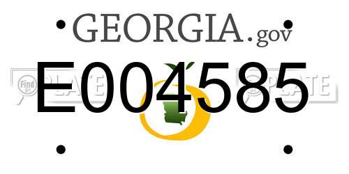 E004585 Georgia License Plate