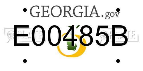 E00485B Georgia License Plate