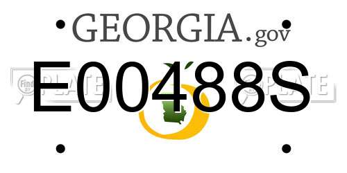 E00488S Georgia License Plate