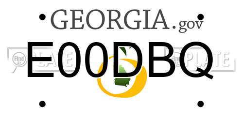 E00DBQ Georgia License Plate