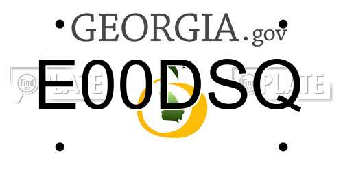 E00DSQ Georgia License Plate