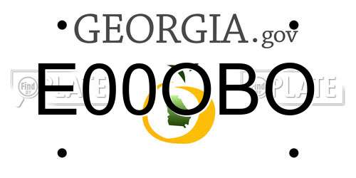 E00OBO Georgia License Plate