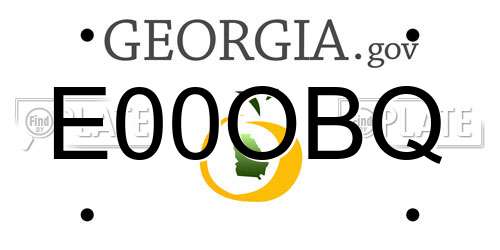 E00OBQ Georgia License Plate