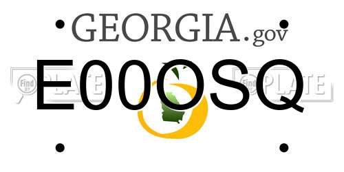 E00OSQ Georgia License Plate
