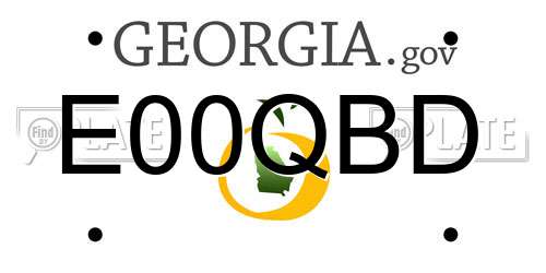 E00QBD Georgia License Plate