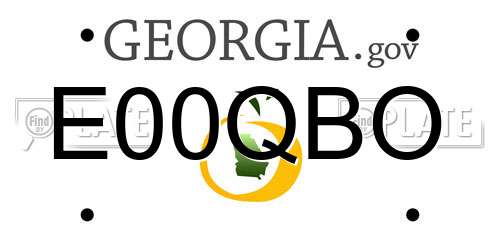 E00QBO Georgia License Plate