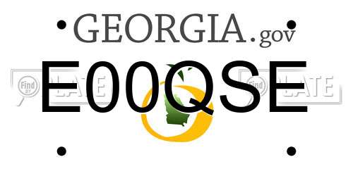 E00QSE Georgia License Plate