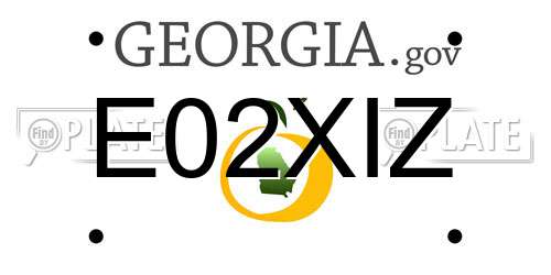 E02XIZ Georgia License Plate