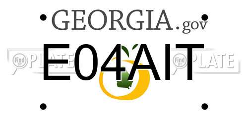 E04AIT Georgia License Plate