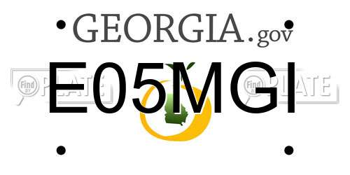E05MGI Georgia License Plate
