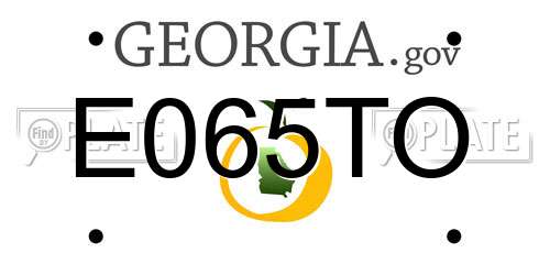 E065TO Georgia License Plate