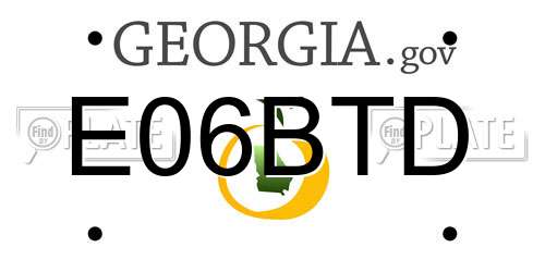 E06BTD Georgia License Plate