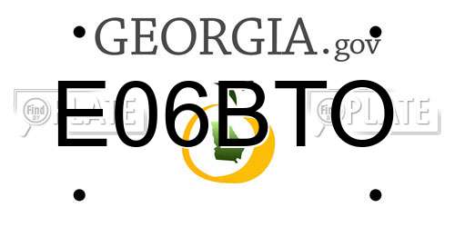 E06BTO Georgia License Plate
