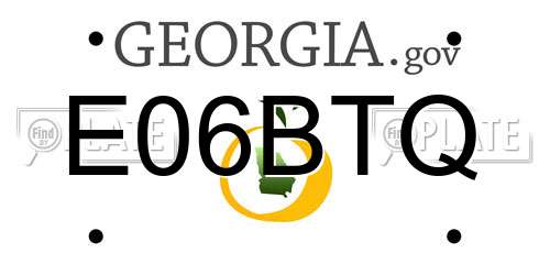 E06BTQ Georgia License Plate
