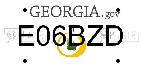 E06BZD Georgia License Plate