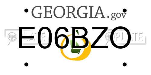 E06BZO Georgia License Plate