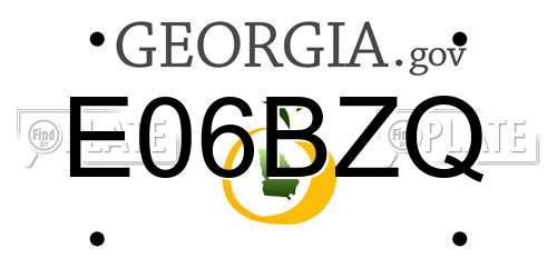 E06BZQ Georgia License Plate