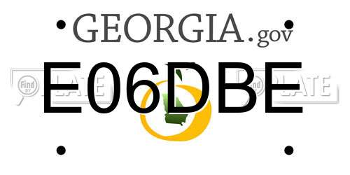 E06DBE Georgia License Plate