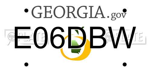E06DBW Georgia License Plate