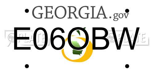 E06OBW Georgia License Plate
